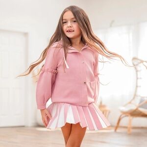 NWT Aleeza Paris Pink Rosee Mini Size 3T Loose Knit Cardigan